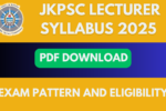 JKPSC Lecturer Syllabus 2025