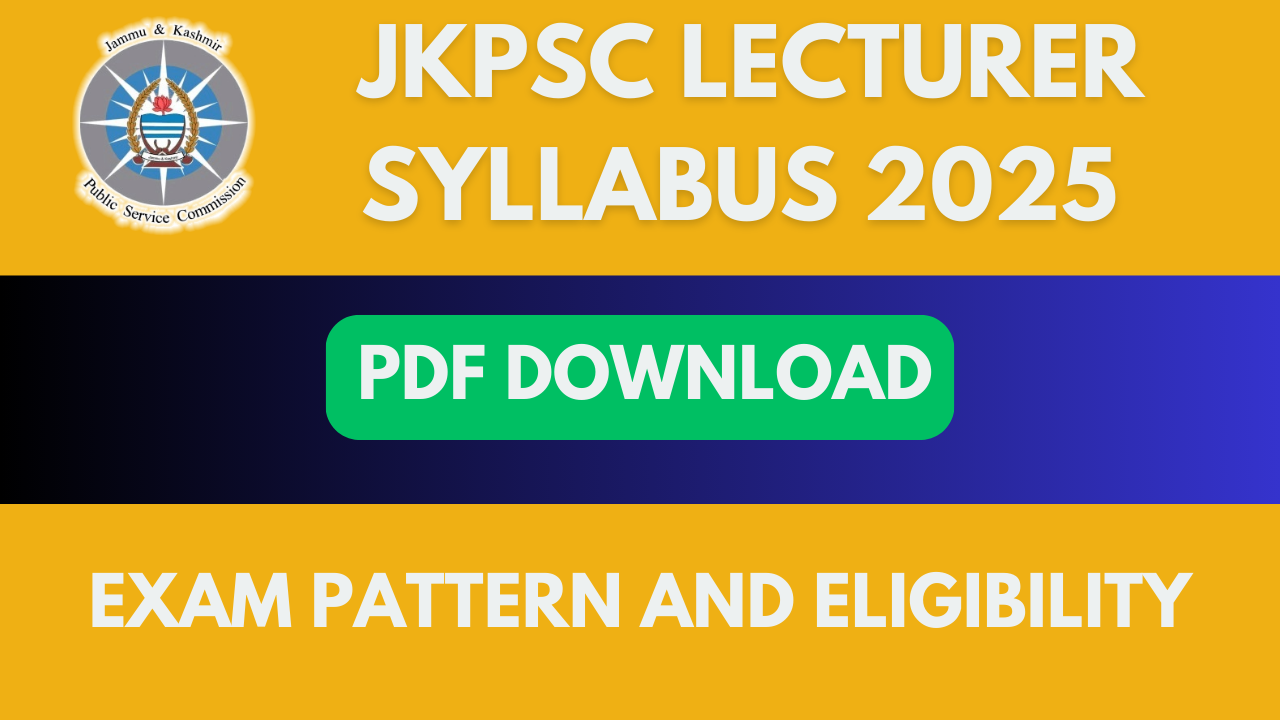 JKPSC Lecturer Syllabus 2025